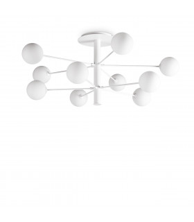Plafonnier Cosmopolitan Verre,métal blanc 10 ampoules 53,5cm
