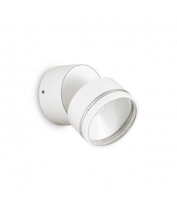 Faretto Omega 1 lampadina Vetro, metallo bianco