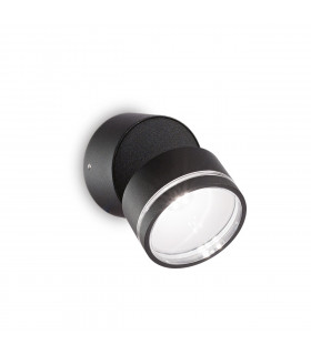 Faretto Omega 1 lampadina Vetro, metallo Nero