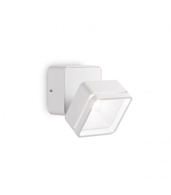 Spot Omega Verre,métal blanc 1 ampoule 9cm