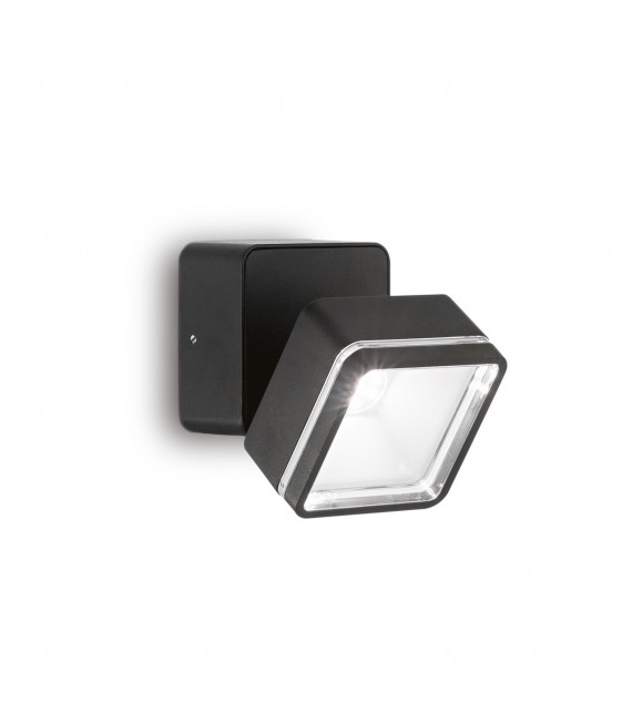 Faretto Omega Vetro, metallo nero 1 lampadina 9cm
