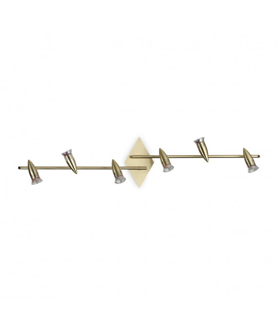 Alfa Metal Brass spotlight bar 6 bulbs 16cm