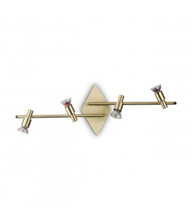 Slem Metal Brass Scheinwerferleiste 4 Glühbirnen 16cm
