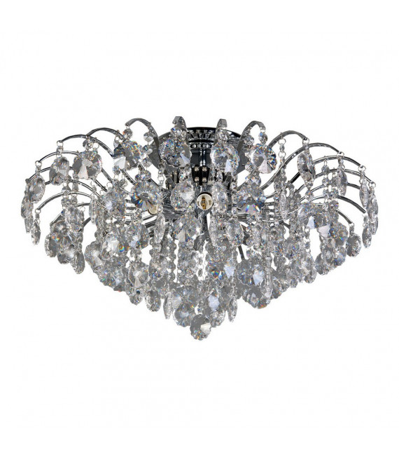 Plafonnier Design Firenza Métal Chrome 6 ampoules 35cm