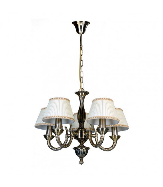 Suspension abats jours Frati Métal Doré 5 ampoules 36cm