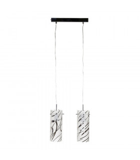 Hello Metal Chrome pendant lamp 2 bulbs 25cm