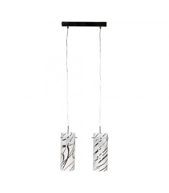 Suspension Hello Métal Chrome 2 ampoules 25cm