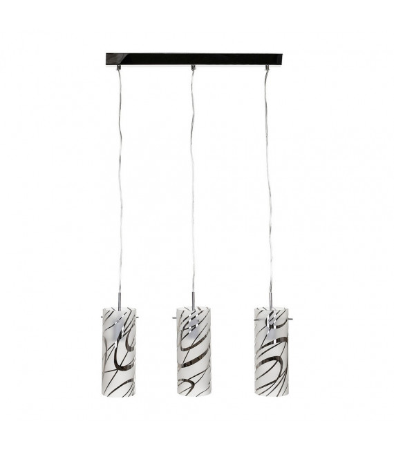 Suspension Hello Métal Chrome 3 ampoules 25cm
