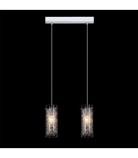 Ibiza Metal Cromo Lámpara colgante 2 bombillas 26cm