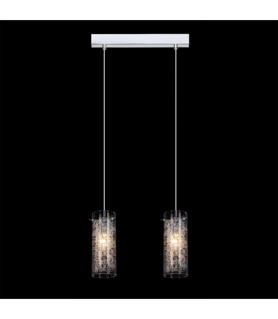 Suspension Ibiza Métal Chrome 2 ampoules 26cm