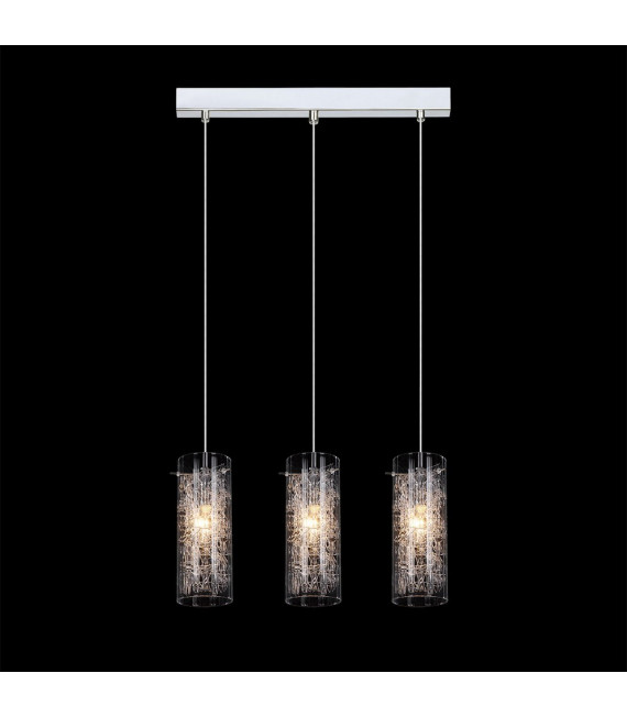 Ibiza Metal Chrome pendant light 3 bulbs 26cm