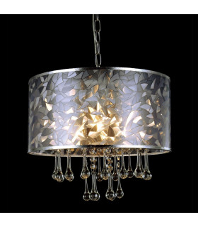 Suspension Cleo Métal Chrome 3 ampoules 34cm