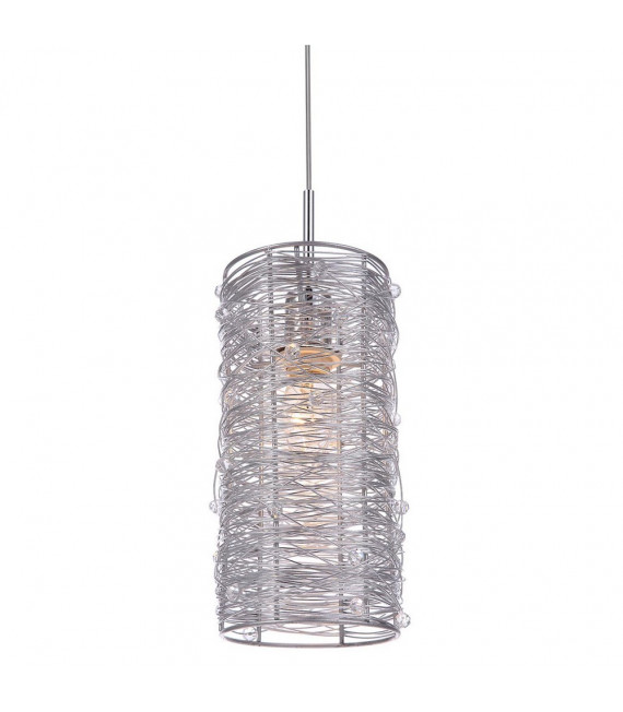 Linton Silver Metal Pendant 1 bulb 24cm