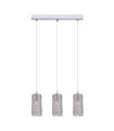 Suspension Linton Métal Argent 3 ampoules 24cm