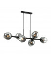 Suspension Borgo Acier Noir 6 ampoules 97cm