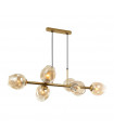 Suspension Borgo Acier Doré 6 ampoules 97cm