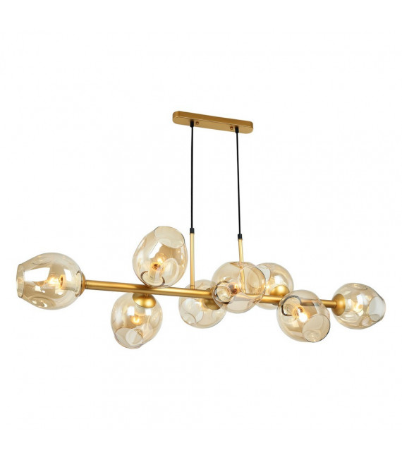 Borgo Golden Steel Pendelleuchte 8 Glühbirnen 112cm