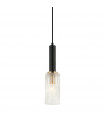 Suspension design Perola Acier Noir 1 ampoule 112cm