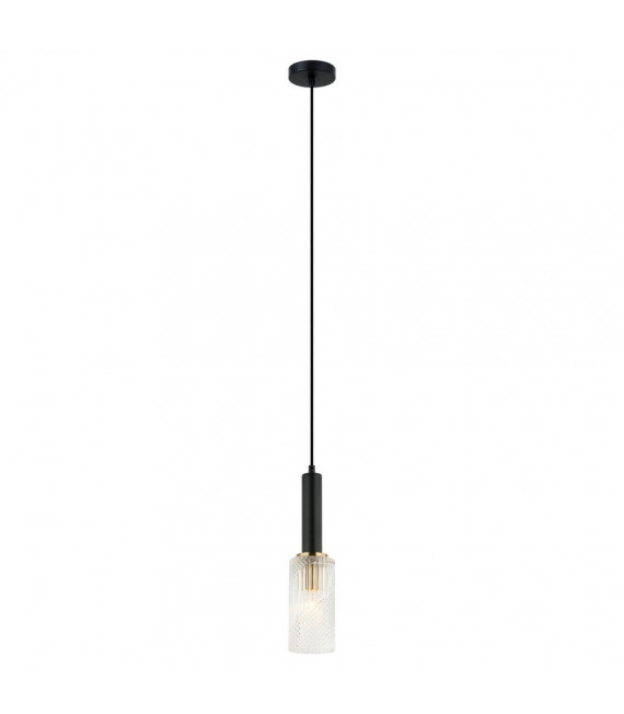 Design pendant Perola Steel Black 1 bulb 112cm