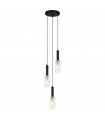 Suspension Perola Acier Noir 3 ampoules 132cm