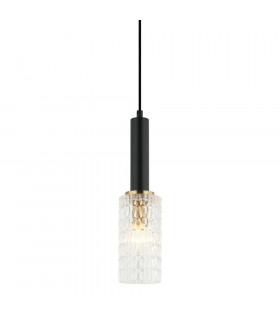 Design pendant Perola Steel Black 1 bulb 112cm