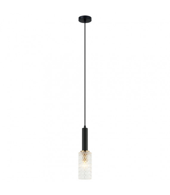 Suspension design Perola Acier Noir 1 ampoule 112cm