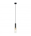 Suspension design Perola Acier Noir 1 ampoule 112cm