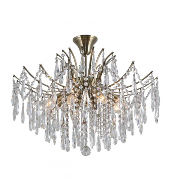 Mallola Plafoniera design 2 lampadine Acciaio Bronzo antico