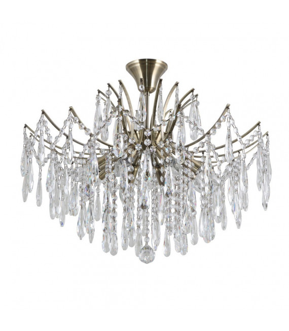 Mallola Plafoniera design 2 lampadine Acciaio Bronzo antico
