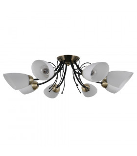 Ceiling light Cristina Black Steel 8 bulbs 27cm