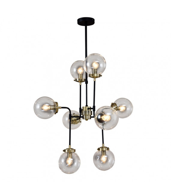 Suspension Odelia Acier Bronze antique 8 ampoules 150cm