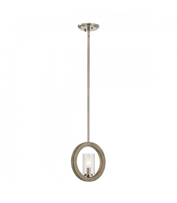 Suspension Grand Verre transparent,acier Gris antique 1 ampoule Pendant: 23,2cm Wall: 33,8cmcm