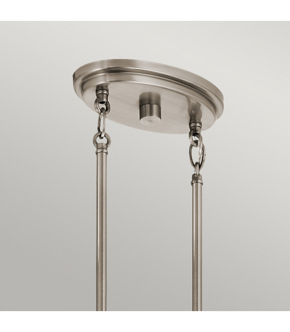 Lámpara colgante Large cristal transparente, acero gris envejecido 5 bombillas 40,7cm