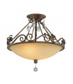 Ceiling light Chateau Glass, steel Mocha bronze 2 bulbs 33.4cm