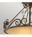 Ceiling light Chateau Glass, steel Mocha bronze 2 bulbs 33.4cm