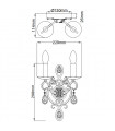 Wall light Chateau Steel, mocha bronze crystal 2 bulbs 29.8cm