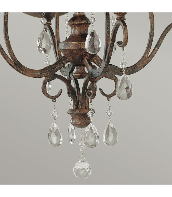 Chandelier without lampshades Chateau Cristal, mocha bronze steel 4 bulbs 54.9cm