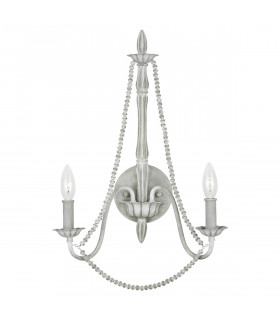 Maryville wall light Steel,wood Gray washed 2 bulbs 53.3cm