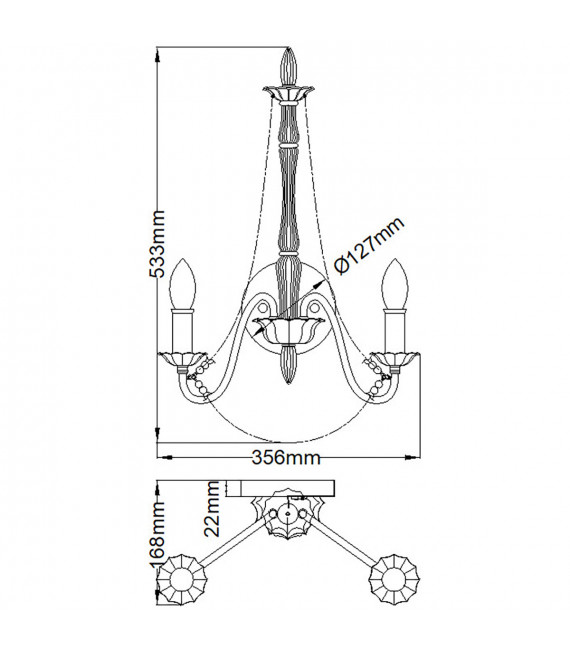 Applique Maryville Acciaio, legno Grigio lavato 2 lampadine 53,3 cm