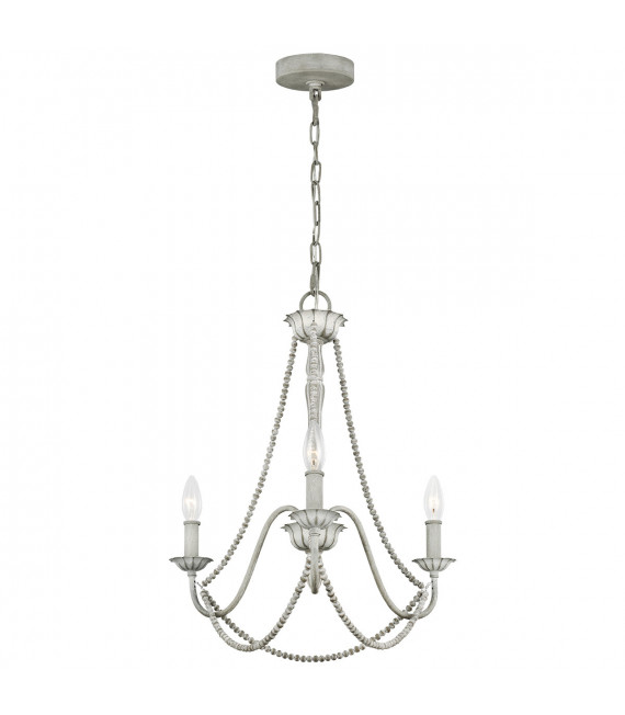 Chandelier without lampshades Maryville Wood, steel Gray washed 3 bulbs 49.8cm