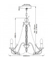 Chandelier sans abats jours Maryville Bois,acier Gris lavé 3 ampoules 49,8cm