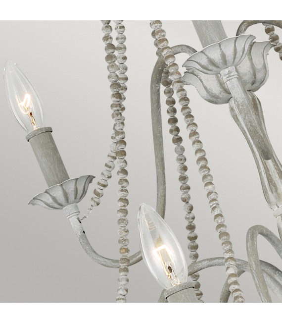 Chandelier sans abats jours Maryville Bois,acier Gris lavé 9 ampoules 83,8cm