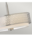 Jules pendant light steel, white linen Brushed nickel 3 bulbs 47.1cm