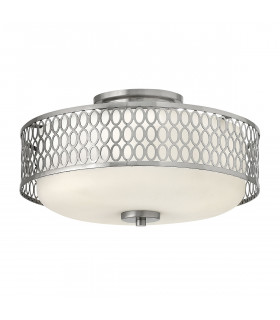 Plafoniera Jules Acciaio, vetro opalino acidato Nichel spazzolato 3 lampadine 22,1cm
