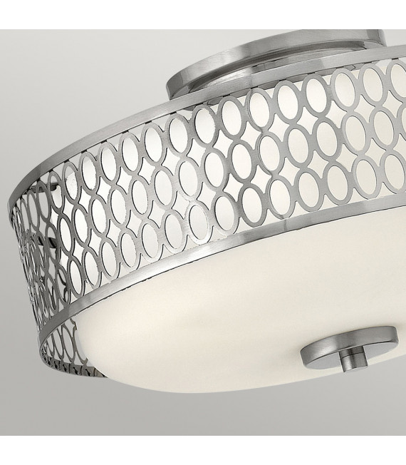 Plafoniera Jules Acciaio, vetro opalino acidato Nichel spazzolato 3 lampadine 22,1cm