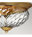 Ceiling light Plantation Solid brass, Clear Burnt brass 3 bulbs 22.3cm