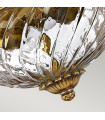Ceiling light Plantation Solid brass, Transparent Burnt brass 2 bulbs 20cm