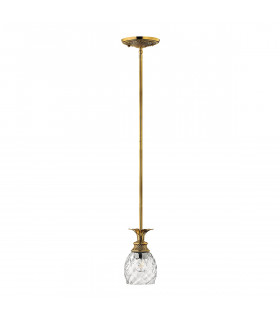 Lámpara colgante Plantation Latón macizo, Latón quemado transparente 1 bombilla 20,6cm