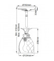 Suspension Plantation Laiton massif,Transparent Laiton brûlé 1 ampoule 20,6cm