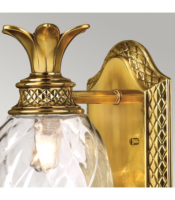Plantation bathroom wall light Clear, solid brass Burnt brass 1 bulb 21.9cm